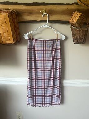 Y2K 90s Forever 21 Midi Slip Column Plaid Skirt S Small